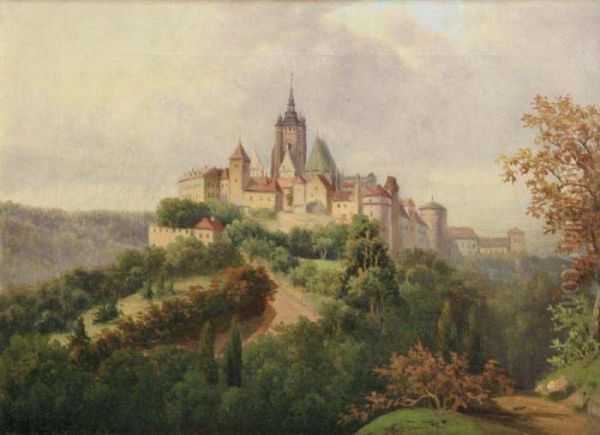 A View Of Prague Castle Oil Painting by Vilem Stroeminger