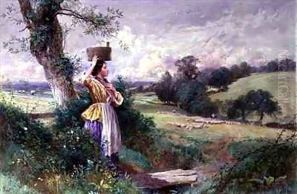 The Milkmaid 2 Oil Painting by Myles Birket Foster