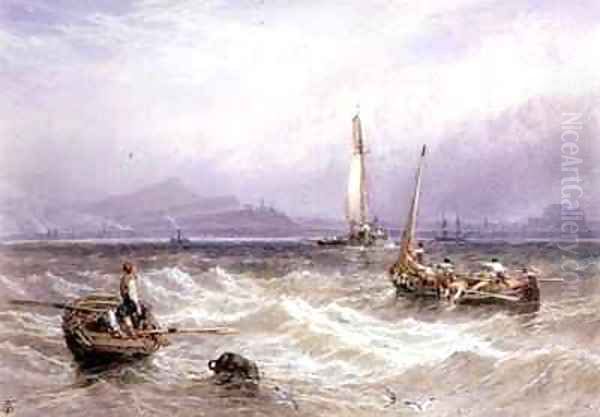 Seascape Oil Painting by Myles Birket Foster