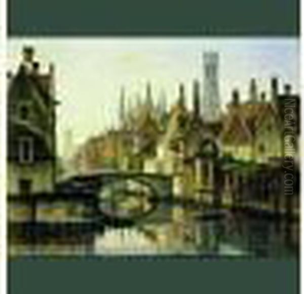 Vue De Bruges Oil Painting by Francois Stroobant