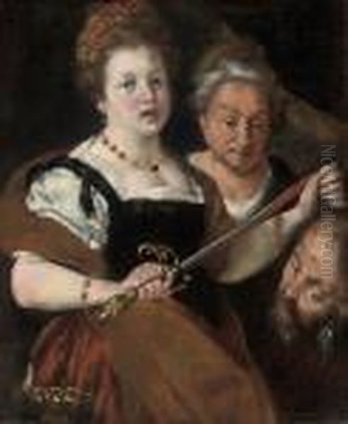 Judith With The Head Of Holofernes Oil Painting by Bernardo Strozzi