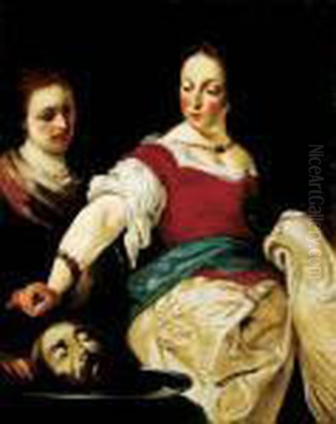 Salome With The Head Of John The Baptist Oil Painting by Bernardo Strozzi