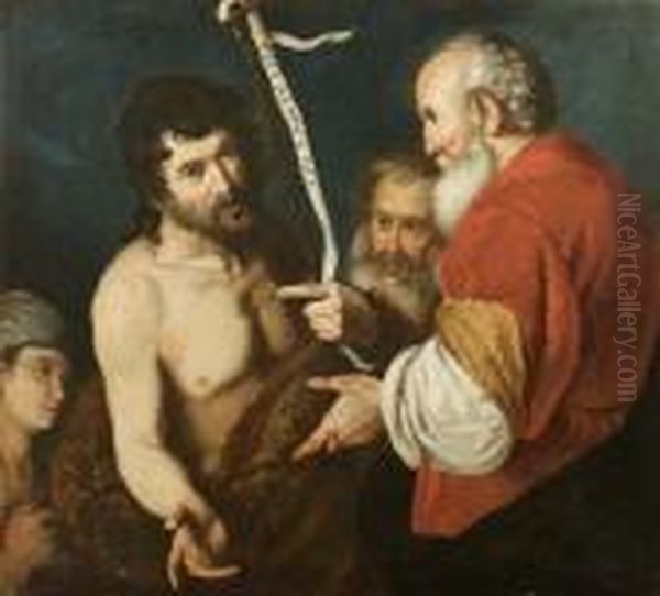 La Predica Del Battista Oil Painting by Bernardo Strozzi