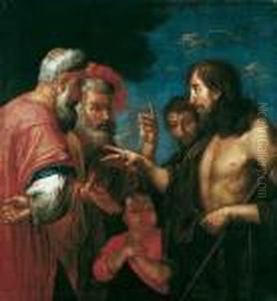 Die Predigt Johannes Des Taufers. Oil Painting by Bernardo Strozzi