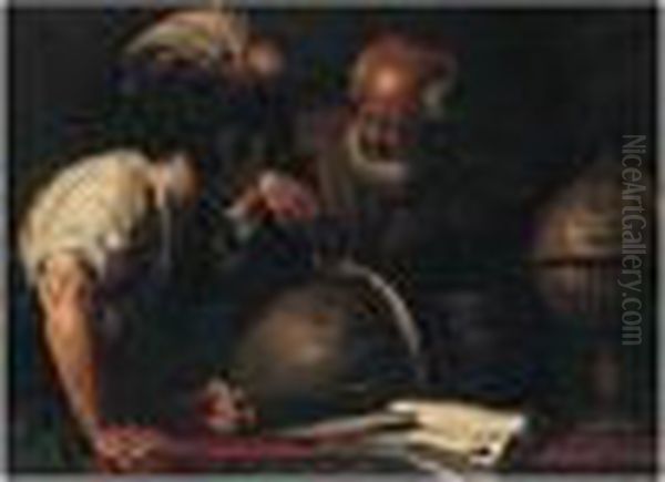 The Geographers Oil Painting by Bernardo Strozzi