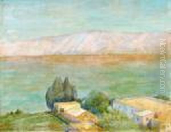 A View Of The Kinneret Oil Painting by Hermann Struck