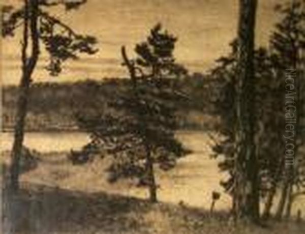 Lake Oil Painting by Hermann Struck