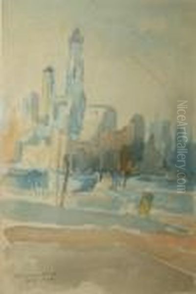 New York Oil Painting by Hermann Struck