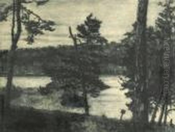 Grunewaldsee Oil Painting by Hermann Struck