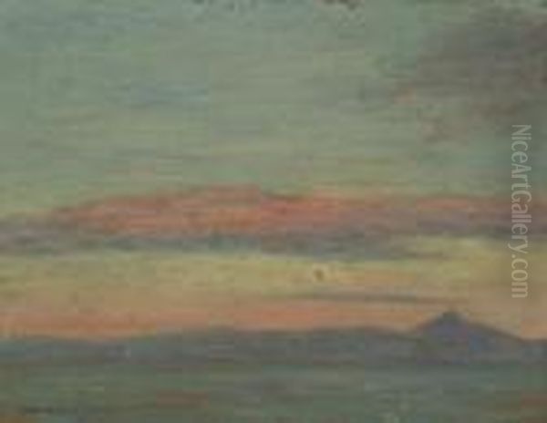 Sonnenuntergang Oil Painting by Hermann Struck