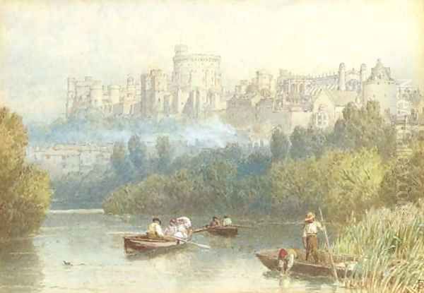 Windsor Castle Oil Painting by Myles Birket Foster