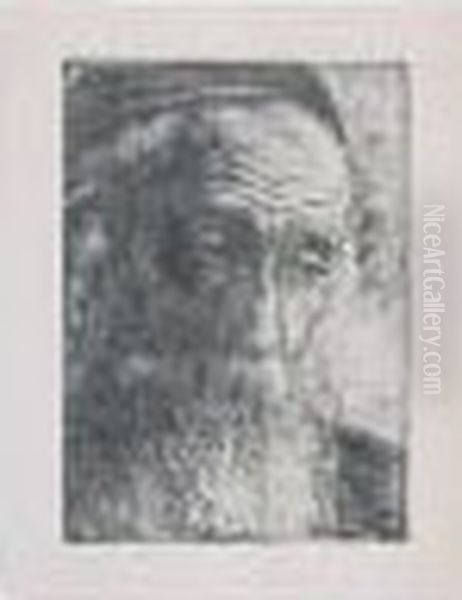 Old Jew From Jaffa Oil Painting by Hermann Struck