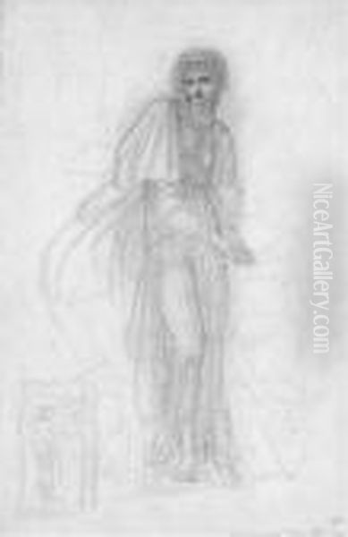 Study Of Figure And A Subsidiary Study Of A Figure Oil Painting by John Melhuish Strudwick