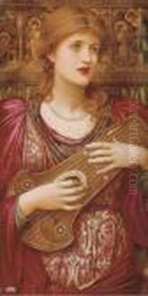 'thy Music, Faintly Falling, Dies Away Oil Painting by John Melhuish Strudwick