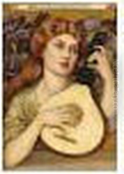 Lady With Lute Oil Painting by John Melhuish Strudwick