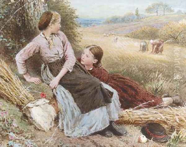 The errant harvesters Oil Painting by Myles Birket Foster