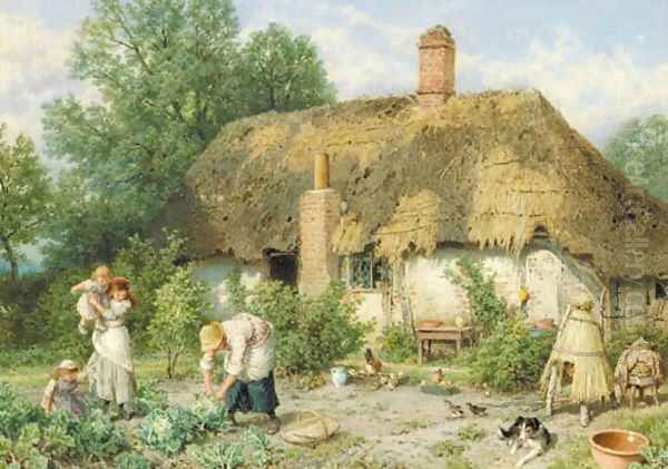 Hollen Lane, near Egham, Surrey Oil Painting by Myles Birket Foster