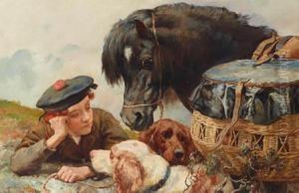 Gamekeeper's Companions Oil Painting by William Strutt