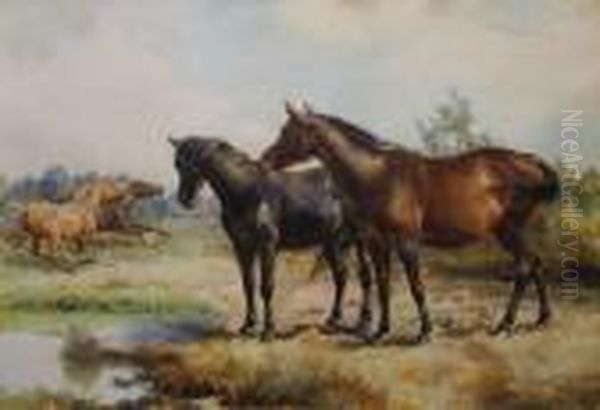 Horses Oil Painting by William Strutt