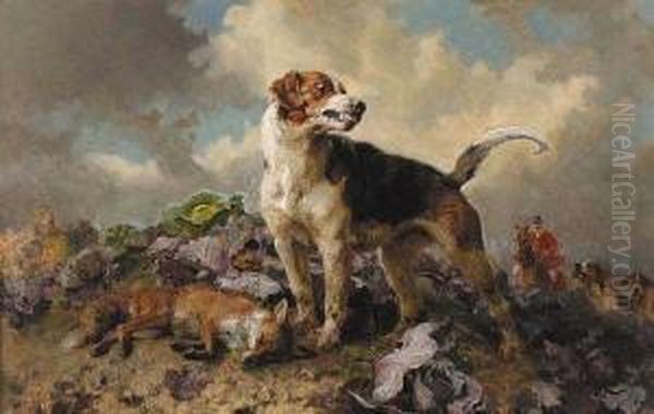 The Hunt Oil Painting by William Strutt