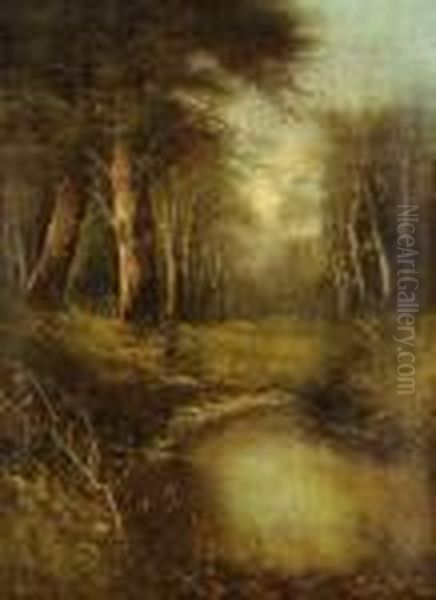 Waldbach Oil Painting by Arthur John Strutt