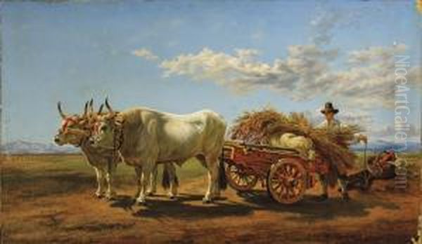 Haymaking Oil Painting by Arthur John Strutt