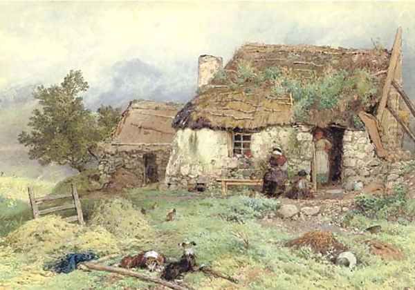 Crofter's cottage, Ardessie, Scotland Oil Painting by Myles Birket Foster