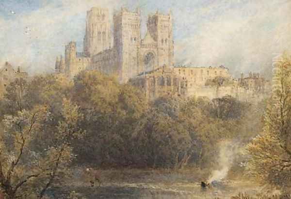 Durham cathedral Oil Painting by Myles Birket Foster