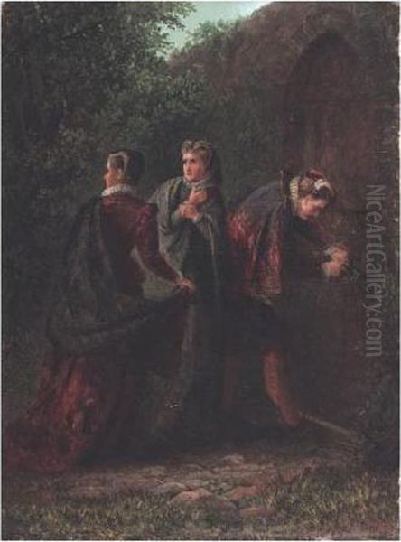 The Escape Of Mary Queen Of Scots Oil Painting by Charles Stuart