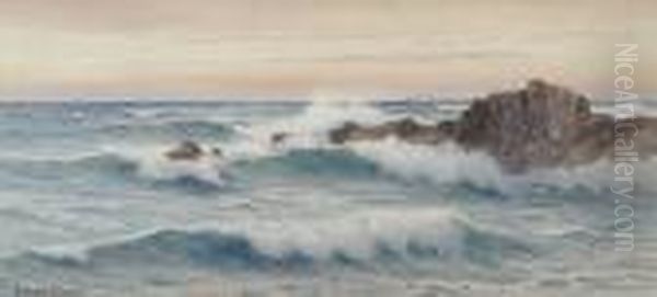 The Rising Tide, N. Cornwall Oil Painting by Ernest Stuart