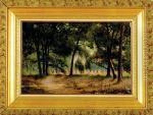 Shadow At Edge Of Foster's Grove Oil Painting by James Everett Stuart