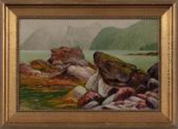 Rocks, East Shore Of Drier Bay- Knights, Highland, Ak Oil Painting by James Everett Stuart