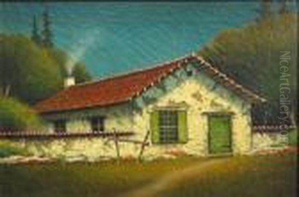 The Robert Louis Stevenson House, Monterey, California (no. 4063), 1933 Oil Painting by James Everett Stuart