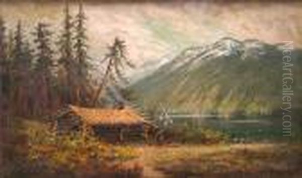 Artists' Shack, Lost Lake, Oregon, 1884 Oil Painting by James Everett Stuart