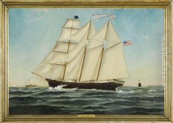 Portrait Of The Three-masted Barkentine Oil Painting by William Pierce Stubbs