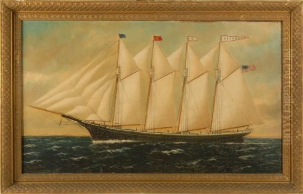 The Four-masted Ship Tecumseh Oil Painting by William Pierce Stubbs