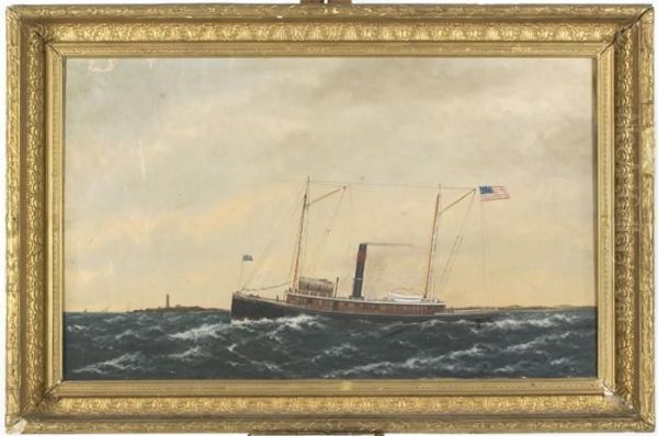 Thetugboat Lockhart Oil Painting by William Pierce Stubbs