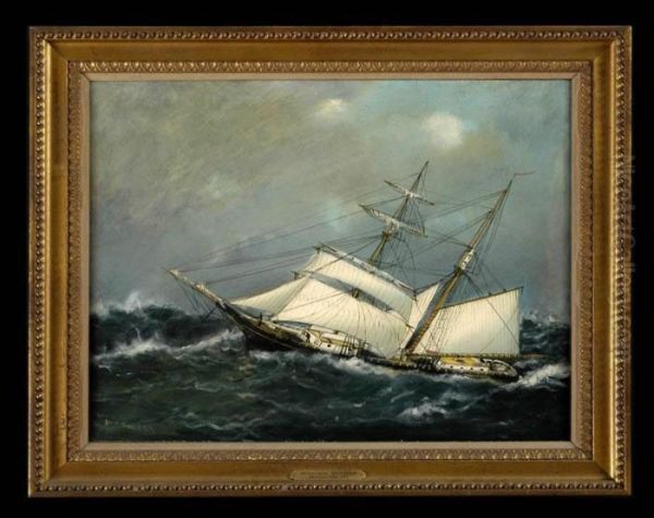 Schooner At Half Mast Oil Painting by William Pierce Stubbs