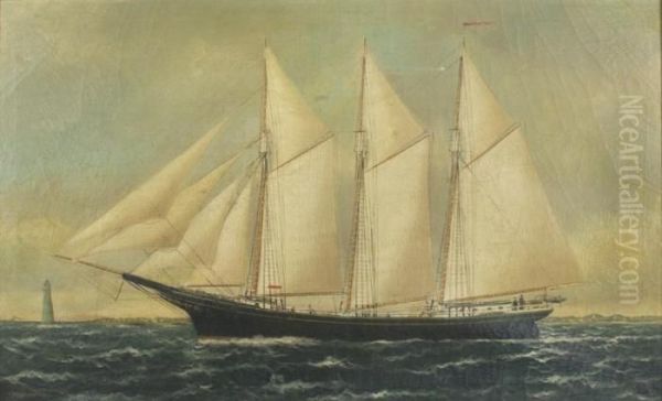 The Three-mastedschooner Tamos Oil Painting by William Pierce Stubbs