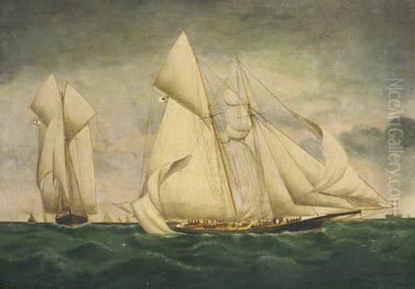 Dauntless And Mohawk Rounding The Mark Oil Painting by William Pierce Stubbs