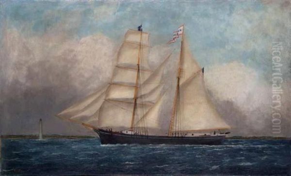 The Double Masted Schooner Marye Dana Oil Painting by William Pierce Stubbs