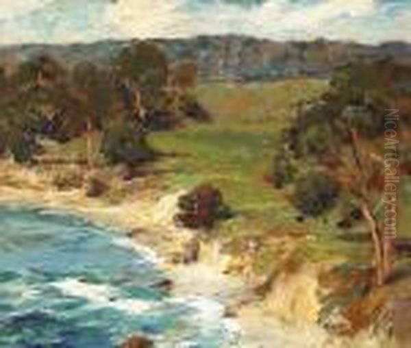 Pebble Beach Oil Painting by Dedrick Brandes Stuber