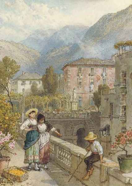 The attention seekers Oil Painting by Myles Birket Foster