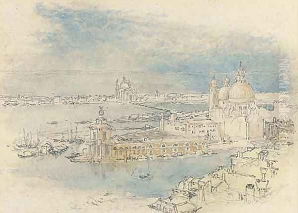 The Dogana and Santa Maria della Salute, Venice Oil Painting by Myles Birket Foster