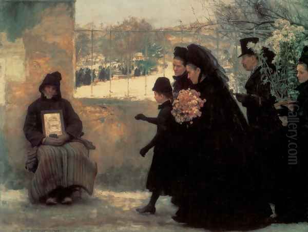 La Toussaint (All Saints' Day) Oil Painting by Emile Friant