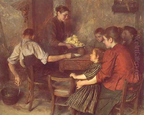 The Frugal Repast Oil Painting by Emile Friant