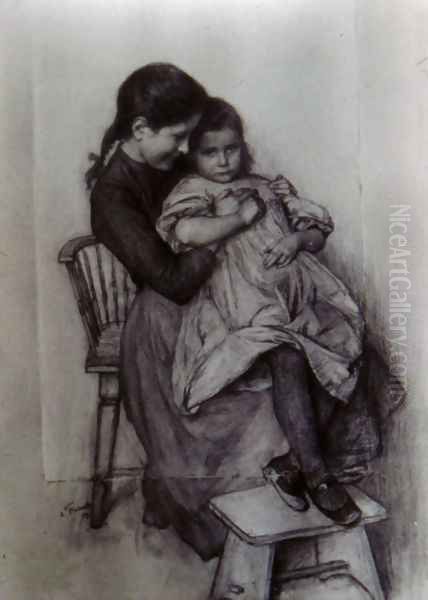 Sisters Oil Painting by Emile Friant