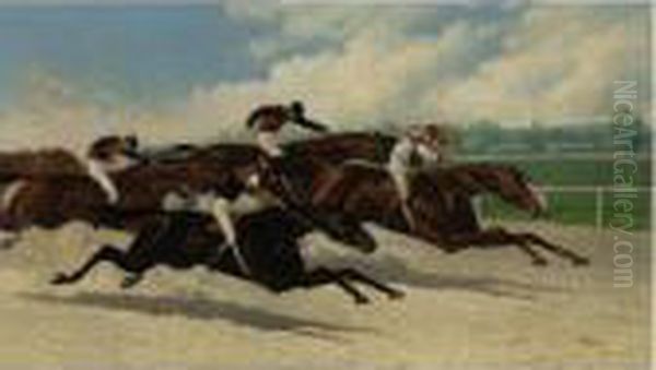 The Race Oil Painting by Henry Stull