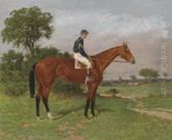 White Crest With Jockey Up Oil Painting by Henry Stull