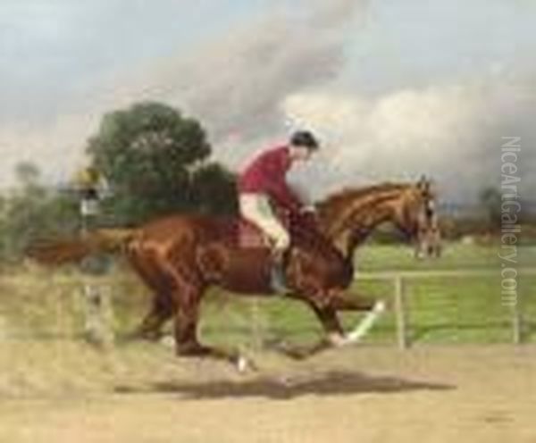 Margrave, Winner Of The Preakness Stakes In 1896, With Jockeyup Oil Painting by Henry Stull